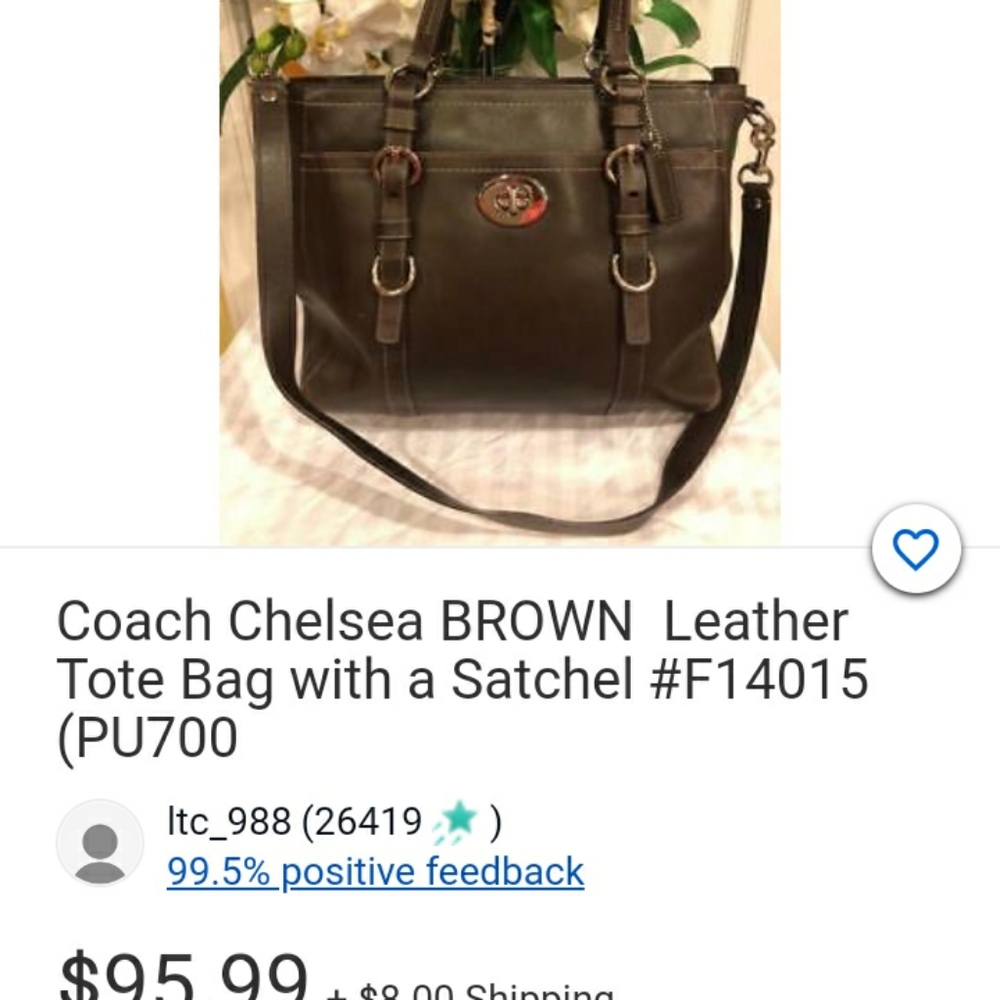 Coach Brown Leather Tote Bag - Picture 4 of 4